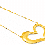 GARGANTILHA LISA CORACAO VAZADO E BOLINHAS 40CM