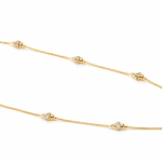 GARGANTILHA ZIRCONIA COM BOLINHAS E RODINHA CRAVEJADA 80CM