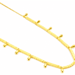 GARGANTILHA ZIRCONIA COM CANUTILHO E RODINHA CRAVEJADA 80CM