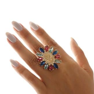 ANEL CRISTAL COM ZIRCONIA ESPIRITO SANTO NO MEIO