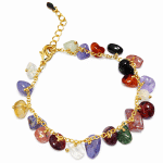 PULSEIRA LISA COM PEDRAS NATURAIS COLORIDAS