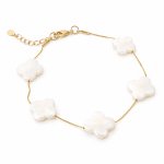 PULSEIRA MADRE PEROLA COM CINCO FLORES 11.8 MM