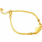 PULSEIRA ZIRCONIA PEIXE LISO COM CANUTILHO E RODINHA CRAVEJADA