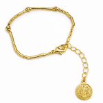 PULSEIRA ZIRCONIA COM SAO BENTO PENDURADO E CANUTILHO E RODINHA CRAVEJADA