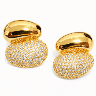 BRINCO ZIRCONIA COM GOTAS INVERTIDAS LISAS E CRAVEJADAS