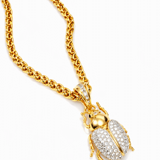 GARGANTILHA ZIRCONIA BESOURO ASA CRAVEJADA PEQUENO 40CM