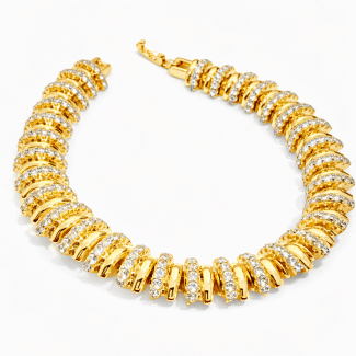 PULSEIRA COM VARIAS FAIXAS CRAVEJADAS E LISAS