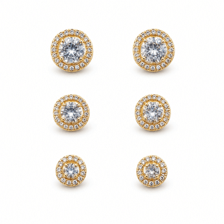 BRINCO ZIRCONIA TRIO REDONDO CRAVEJADO E VOLTA 12.4 MM