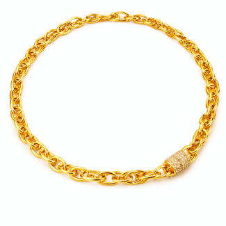 GARGANTILHA ZIRCONIA ELOS COM FECHO CRAVEJADO IMA 40CM