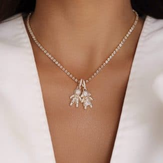 GARGANTILHA ZIRCONIA RIVIERA FILHOS CASAL COLORIDO 40CM