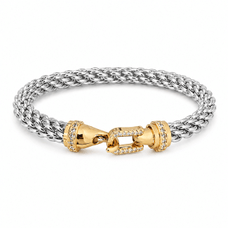 BRACELETE ZIRCONIA ENTRELACADO COM FECHO ZIRCONIA