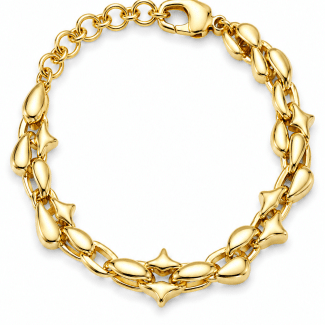 PULSEIRA LISA ELOS COM FORMATOS DE CORACAO E ESTRELA
