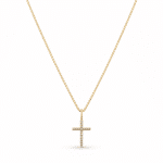 GARGANTILHA ZIRCONIA CRUZ CRAVEJADA PEQUENA 11.8MM  40CM