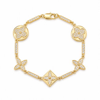 PULSEIRA ZIRCONIA COM VARIAS FLORES CRAVEJADAS E FORMATOS DIFERENTES