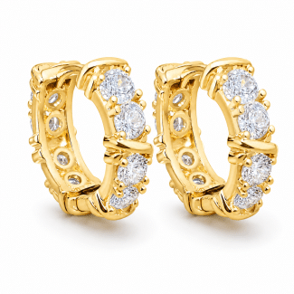 BRINCO ZIRCONIA ARGOLA CLICK COM X DOIS BANHOS 15.0 MM