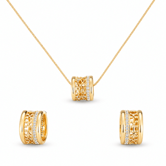 CONJUNTO ZIRCONIA COM BRINCO CLICK - 45CM