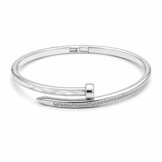 BRACELETE ZIRCONIA PREGO METADE NAVETE E METADE LISO