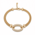 PULSEIRA ZIRCONIA FORMATO OVAL CRAVEJADO E ELOS