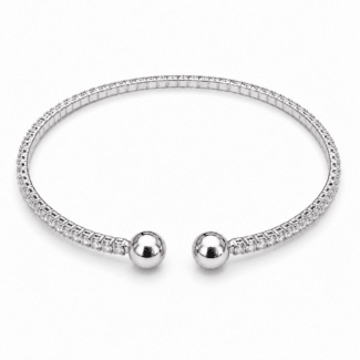 BRACELETE ZIRCONIA COM BOLINHA LISA NA PONTA PEQUENA