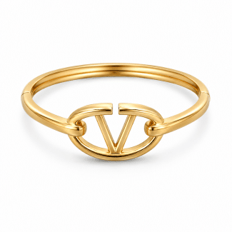 BRACELETE LISO SIMBOLO V FORMATO OVAL