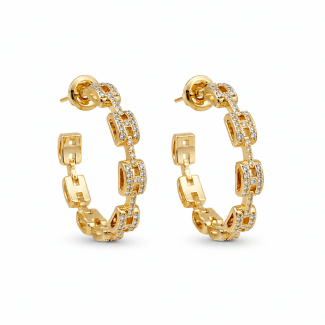 BRINCO ZIRCONIA ARGOLA COM VARIOS H CRAVEJADOS